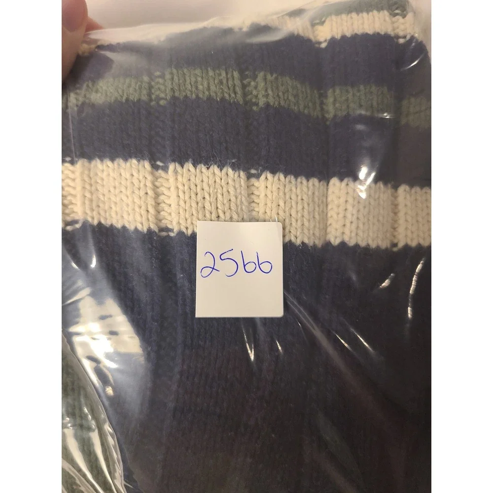 The Children's Place Quarter Zip Sweater Kids 24M Green Blue Striped Knit Preppy
